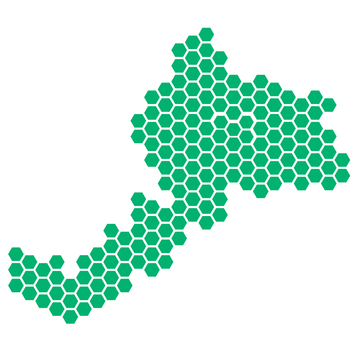 福井県の無料フリーイラスト|ドット・六角(緑)