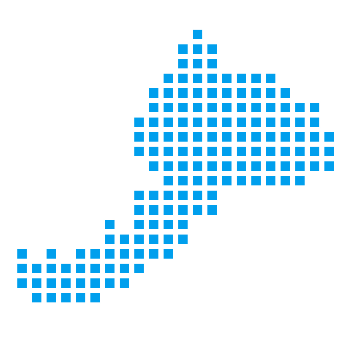 福井県の無料フリーイラスト|ドット・四角2(青)