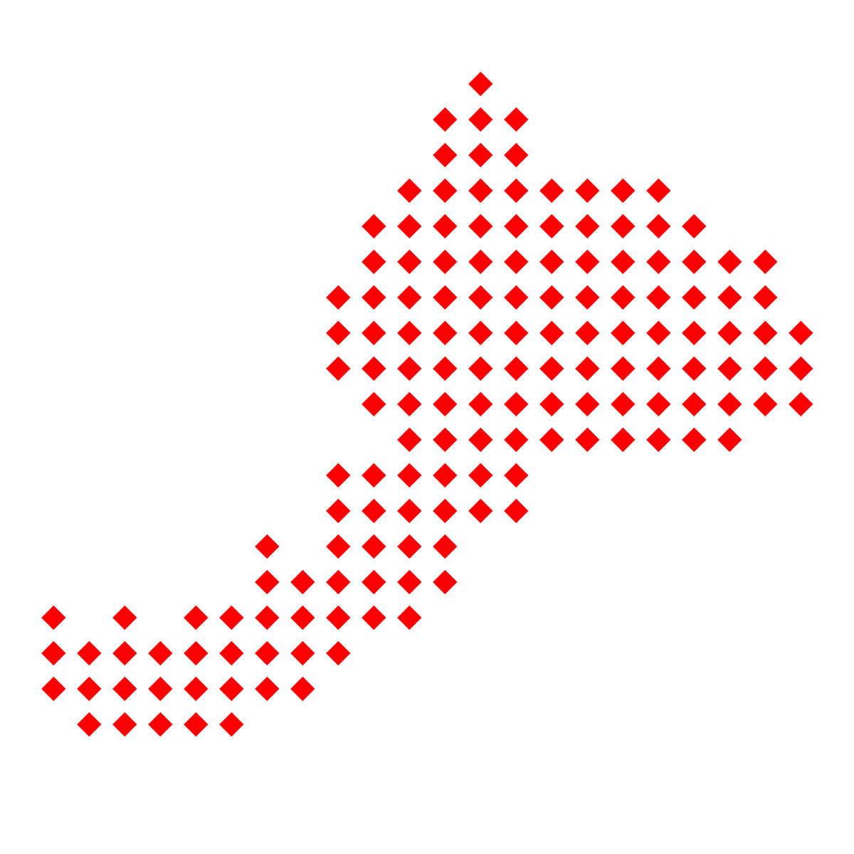 福井県の無料フリーイラスト｜ドット・四角5(赤)