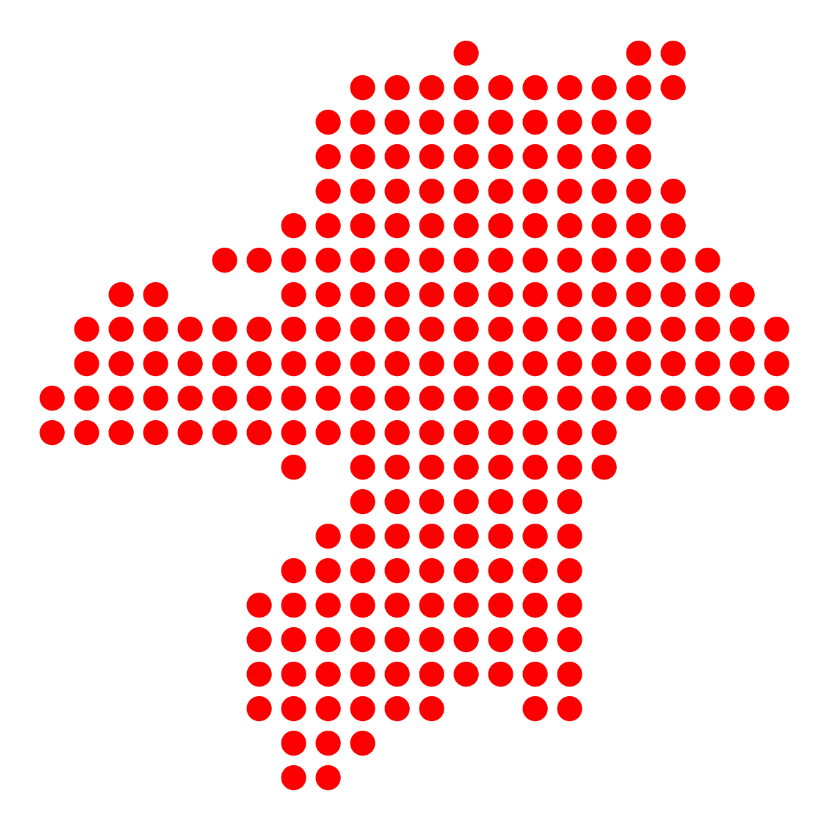 福岡県の無料フリーイラスト｜ドット・丸2(赤)