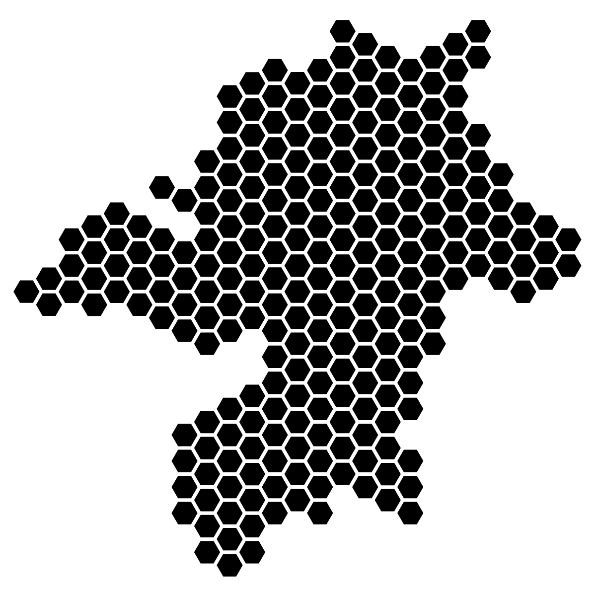 福岡県の無料フリーイラスト｜ドット・六角(黒)