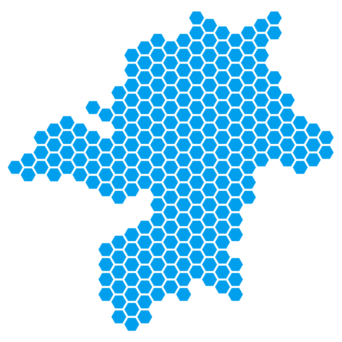 福岡県の無料フリーイラスト｜ドット・六角(青)