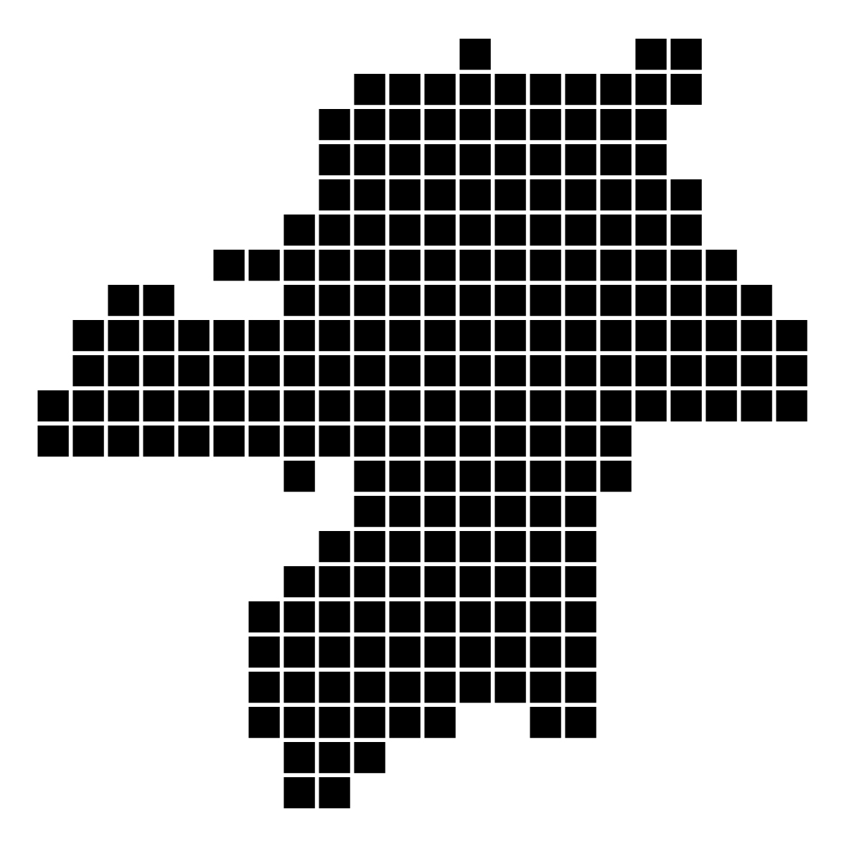 福岡県の無料フリーイラスト｜ドット・四角1(黒)