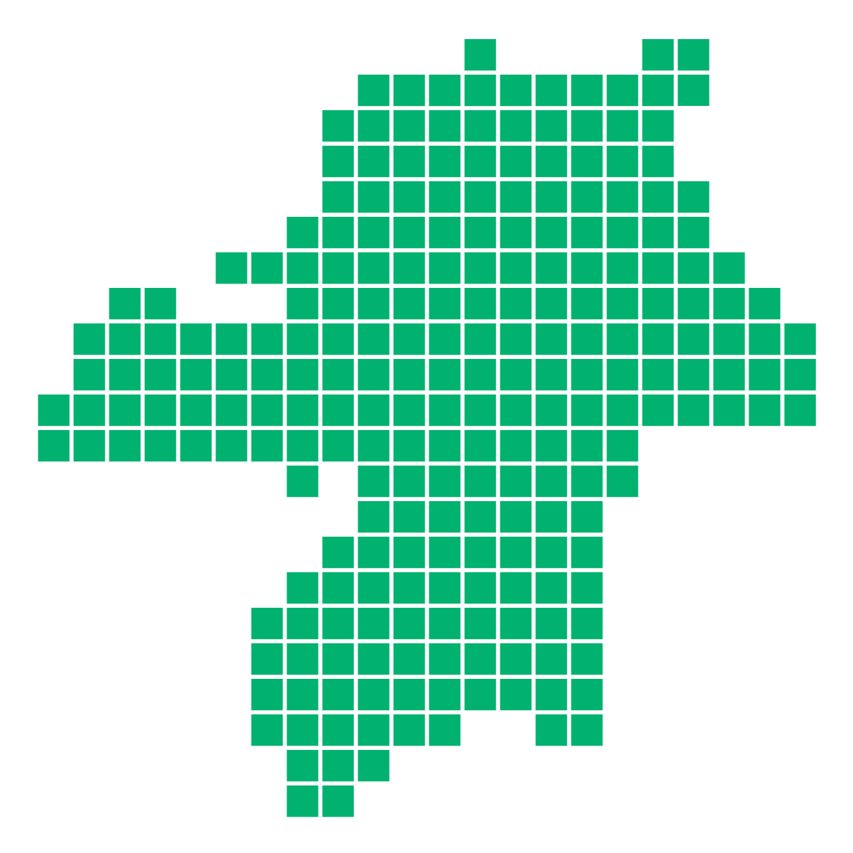 福岡県の無料フリーイラスト｜ドット・四角1(緑)