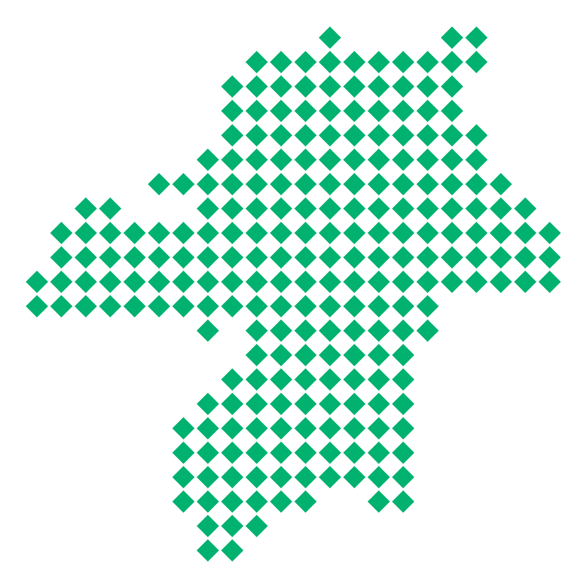 福岡県の無料フリーイラスト|ドット・四角4(緑)