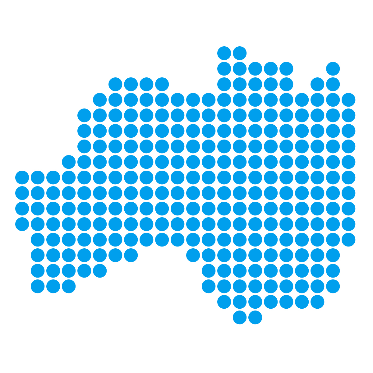 福島県の無料フリーイラスト｜ドット・丸1(青)