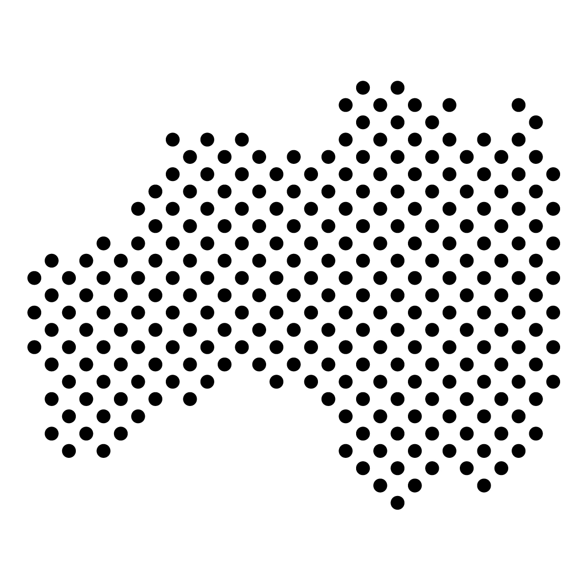 福島県の無料フリーイラスト|ドット・丸4(黒)