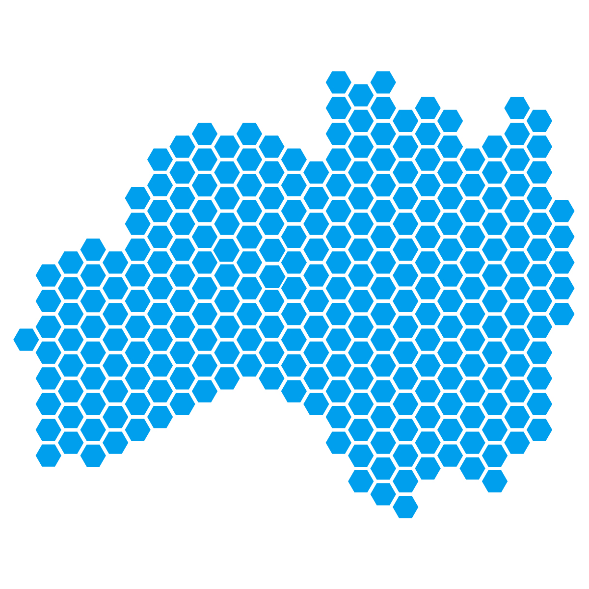 福島県の無料フリーイラスト|ドット・六角(青)