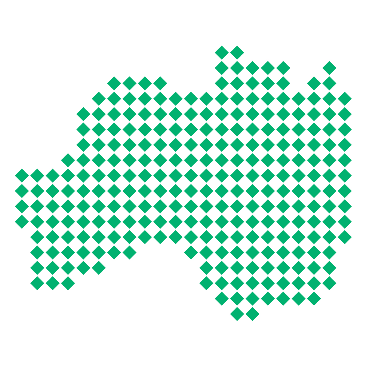 福島県の無料フリーイラスト｜ドット・四角4(緑)