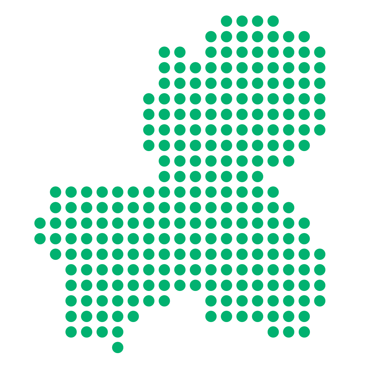 岐阜県の無料フリーイラスト|ドット・丸2(緑)