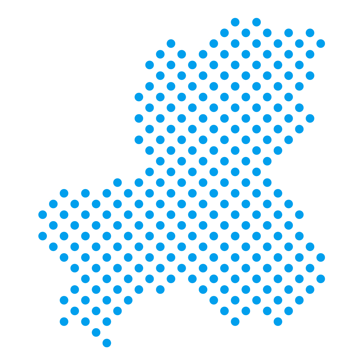 岐阜県の無料フリーイラスト|ドット・丸4(青)