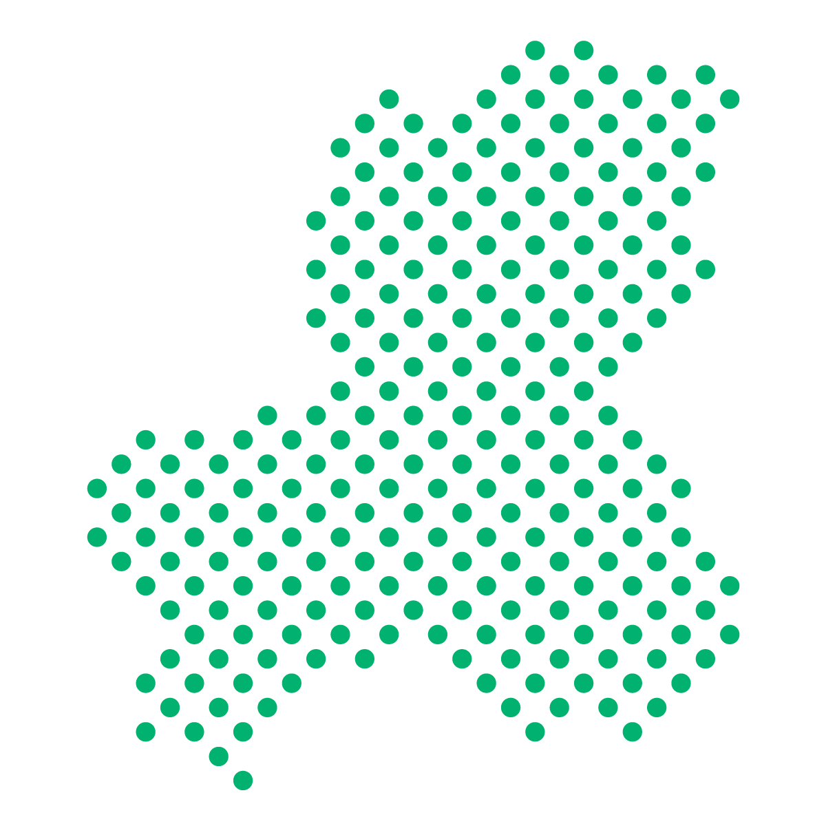 岐阜県の無料フリーイラスト|ドット・丸4(緑)