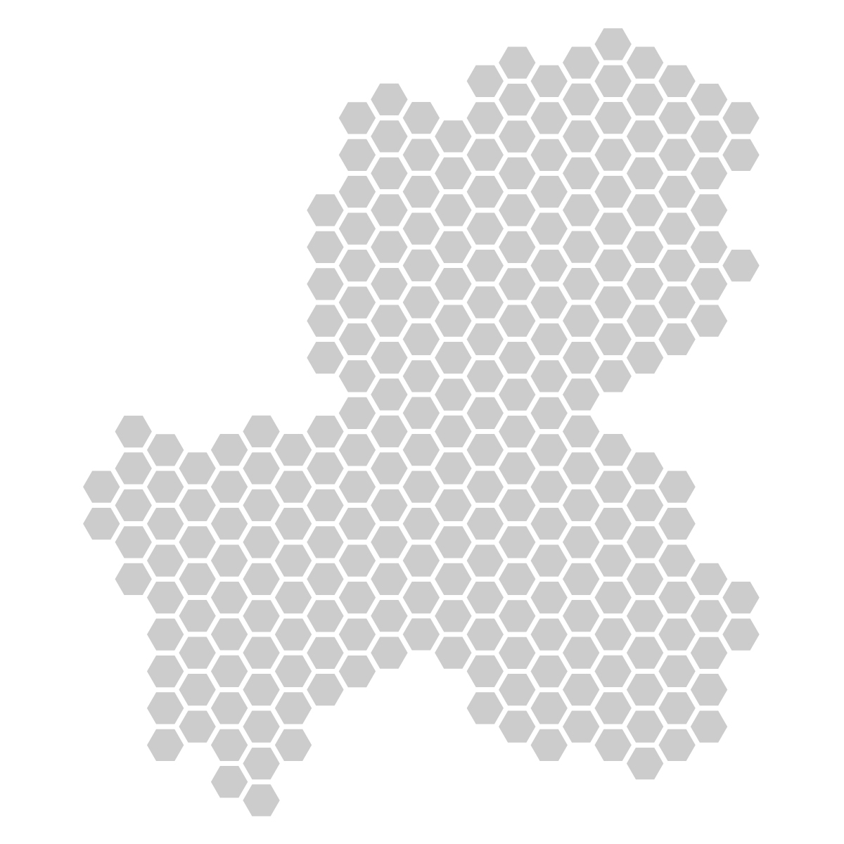 岐阜県の無料フリーイラスト｜ドット・六角(グレー)