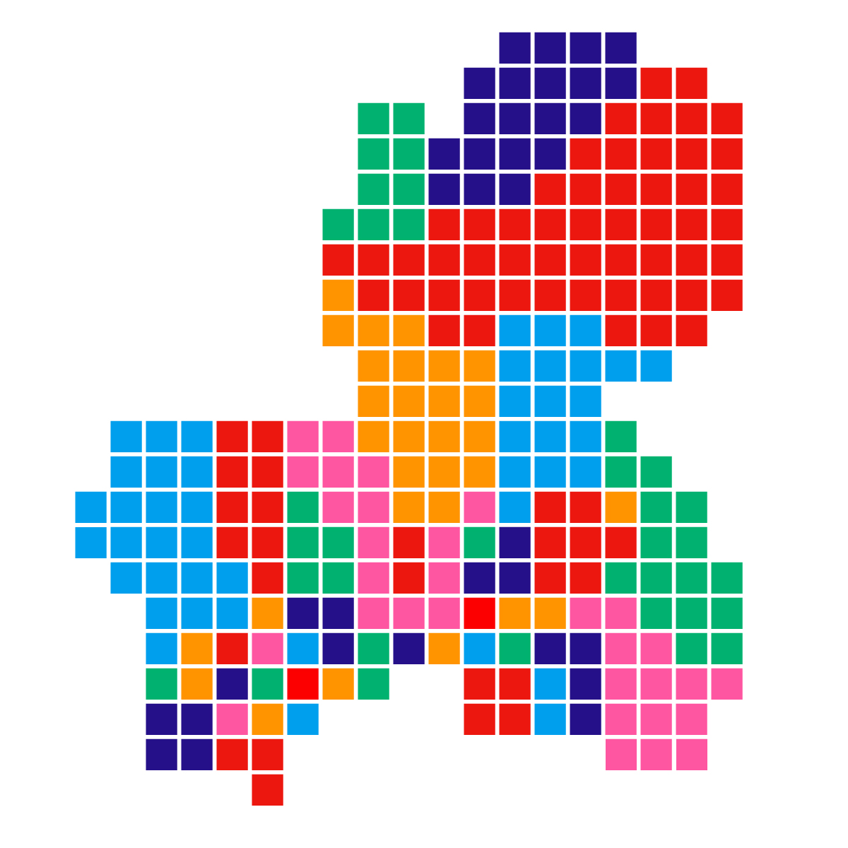 岐阜県の無料フリーイラスト|ドット・四角1(カラフル)