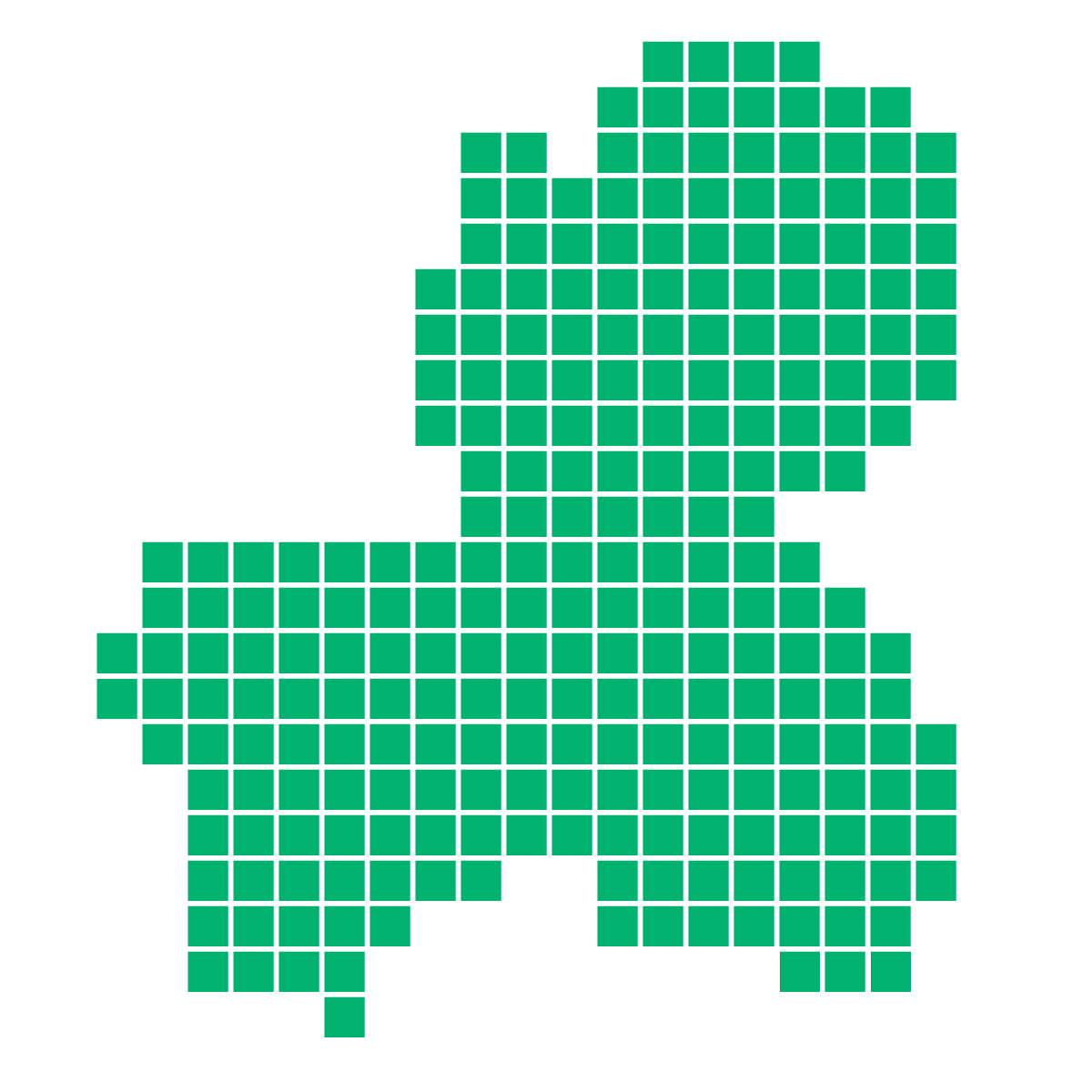 岐阜県の無料フリーイラスト|ドット・四角1(緑)