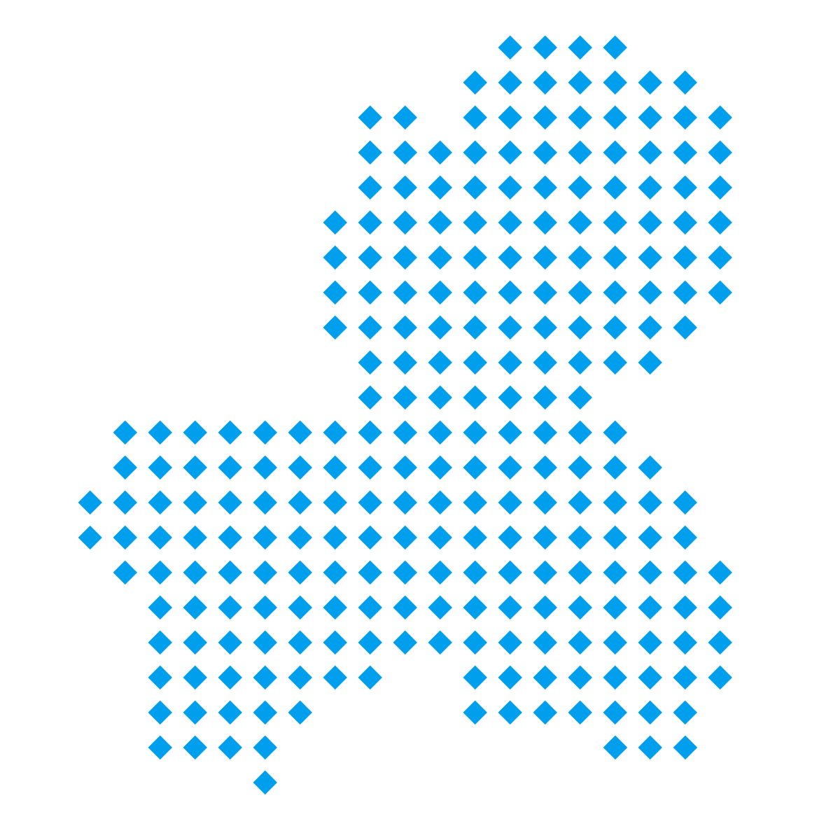 岐阜県の無料フリーイラスト｜ドット・四角5(青)