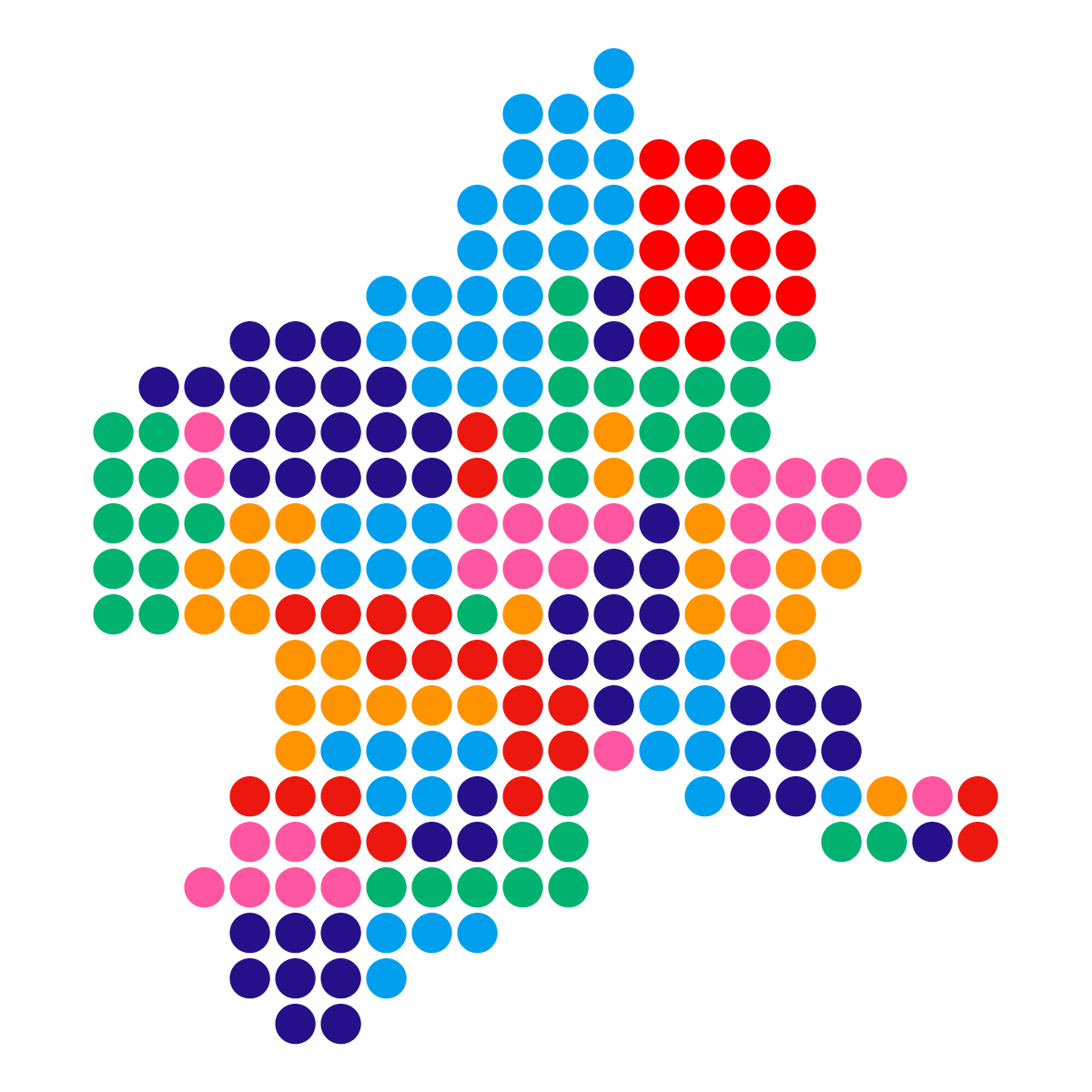 群馬県の無料フリーイラスト｜ドット・丸1(カラフル)