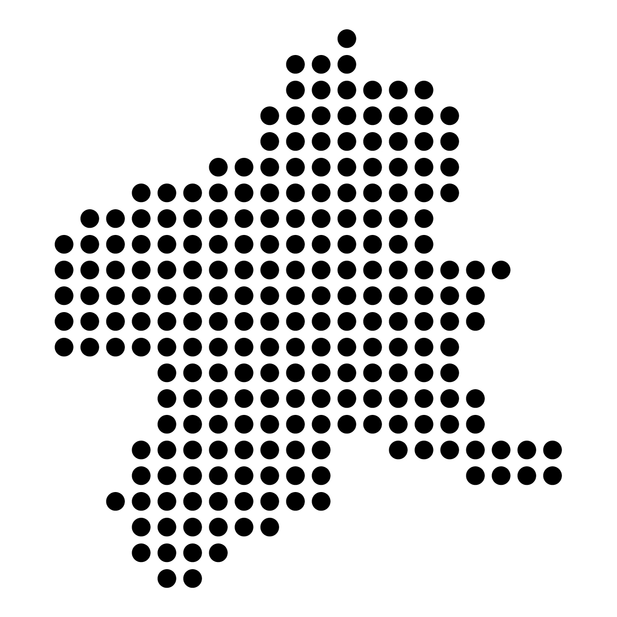 群馬県の無料フリーイラスト｜ドット・丸2(黒)