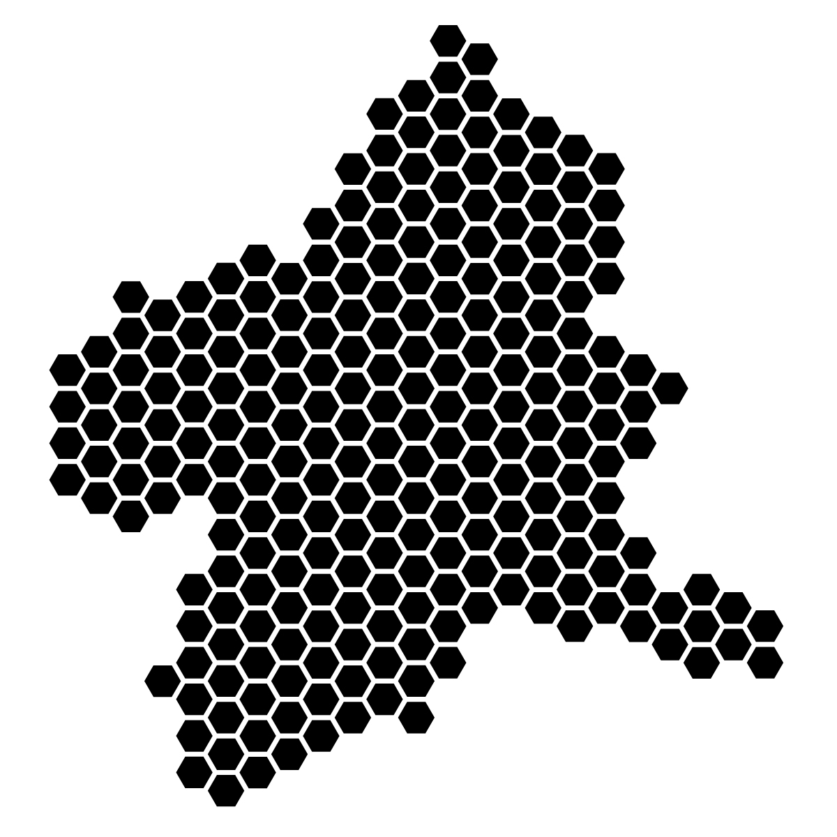 群馬県の無料フリーイラスト｜ドット・六角(黒)