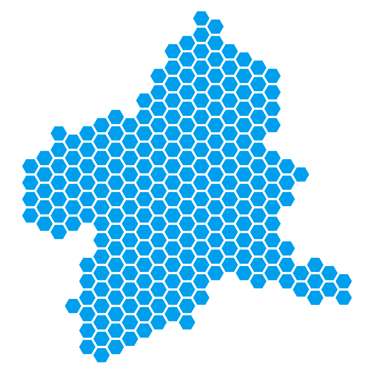 群馬県の無料フリーイラスト|ドット・六角(青)