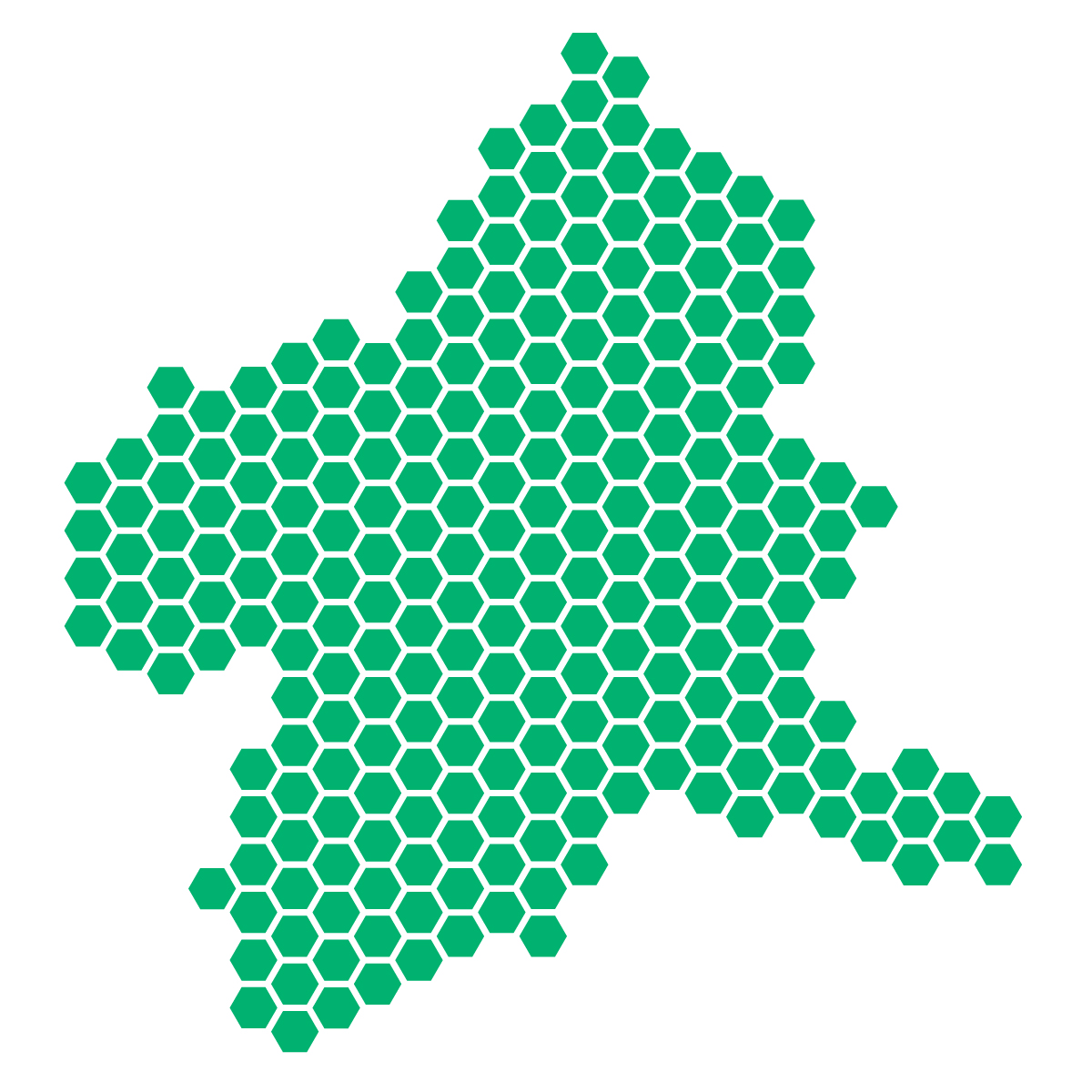 群馬県の無料フリーイラスト|ドット・六角(緑)