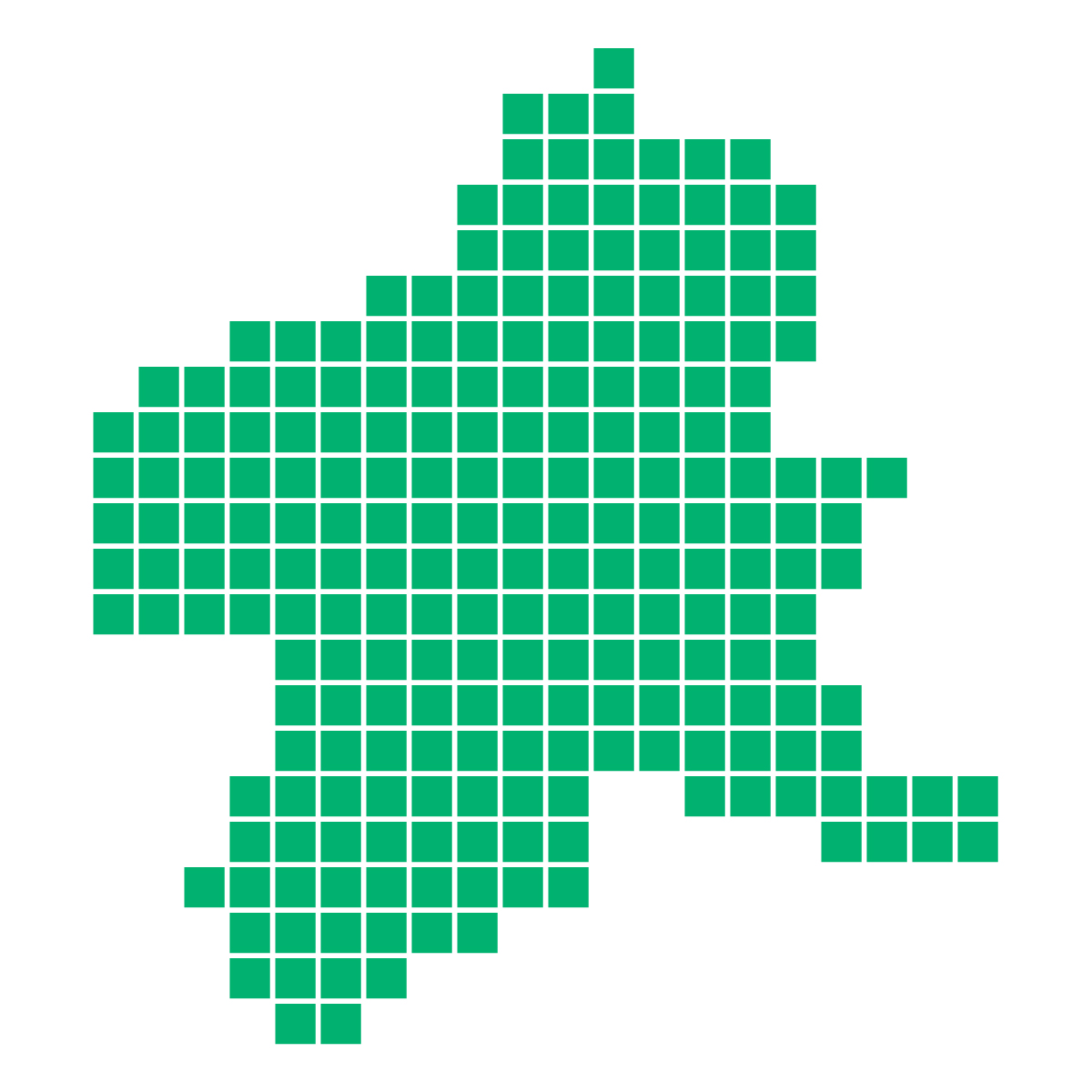 群馬県の無料フリーイラスト|ドット・四角1(緑)