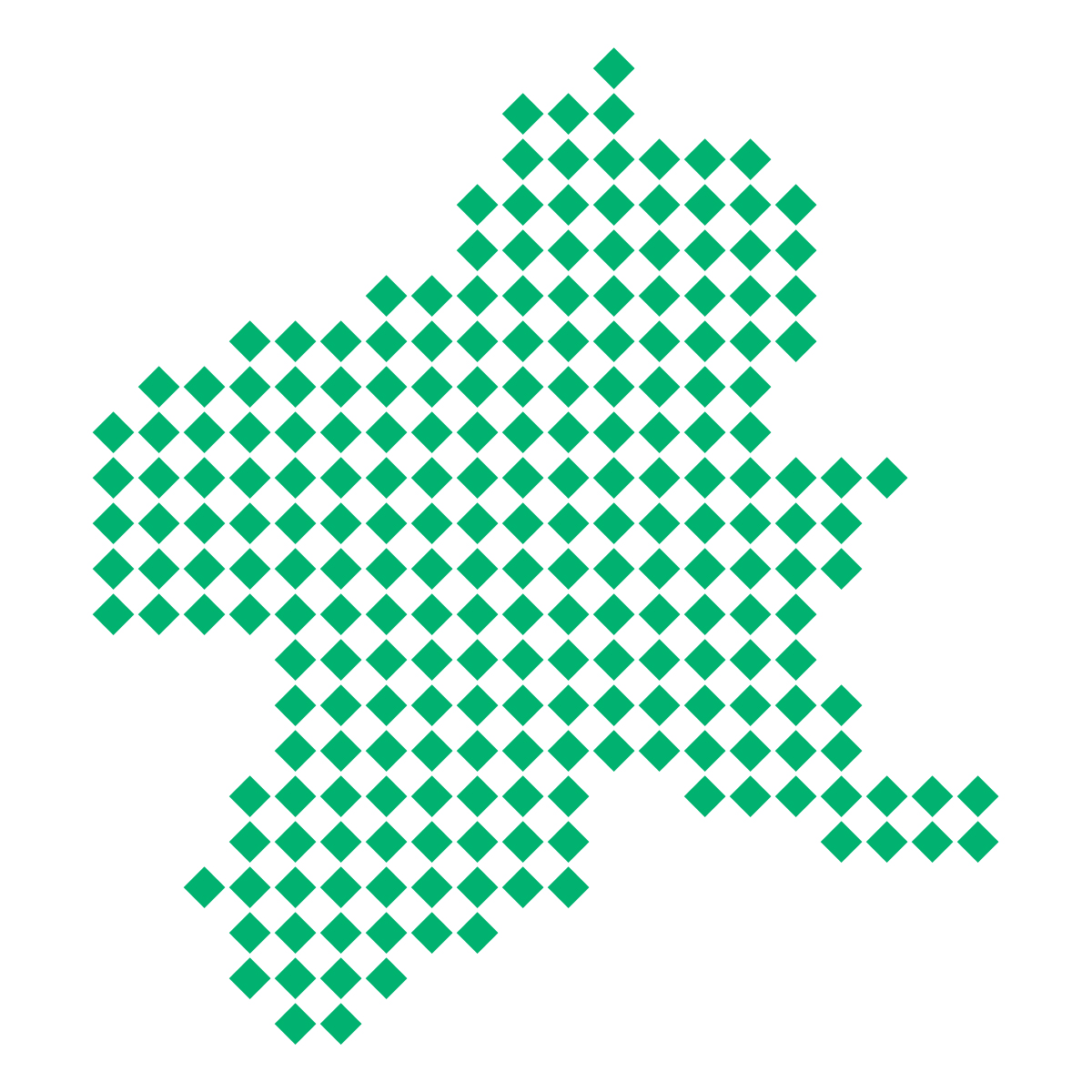 群馬県の無料フリーイラスト|ドット・四角4(緑)