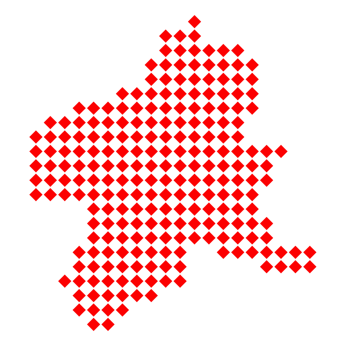 群馬県の無料フリーイラスト|ドット・四角4(赤)