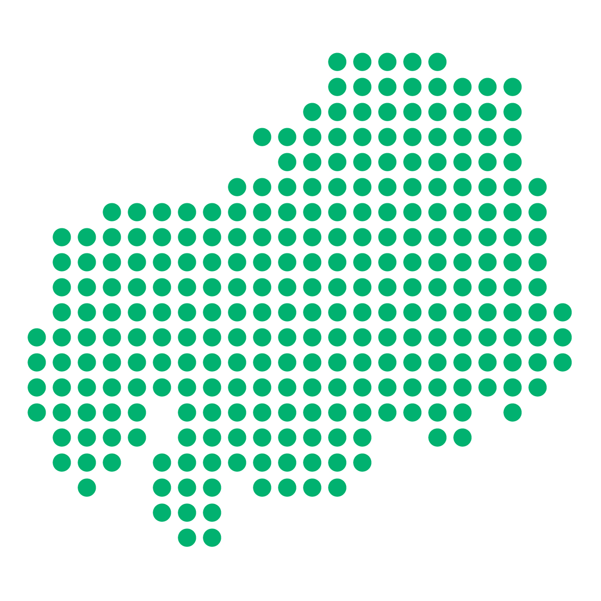 広島県の無料フリーイラスト|ドット・丸2(緑)