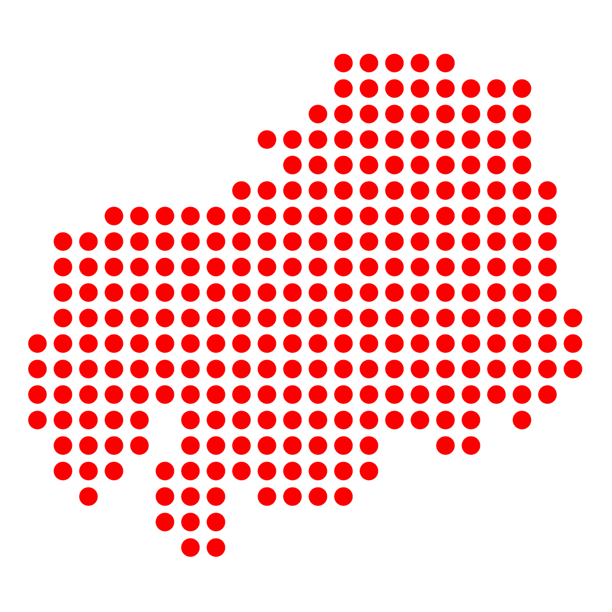 広島県の無料フリーイラスト|ドット・丸2(赤)