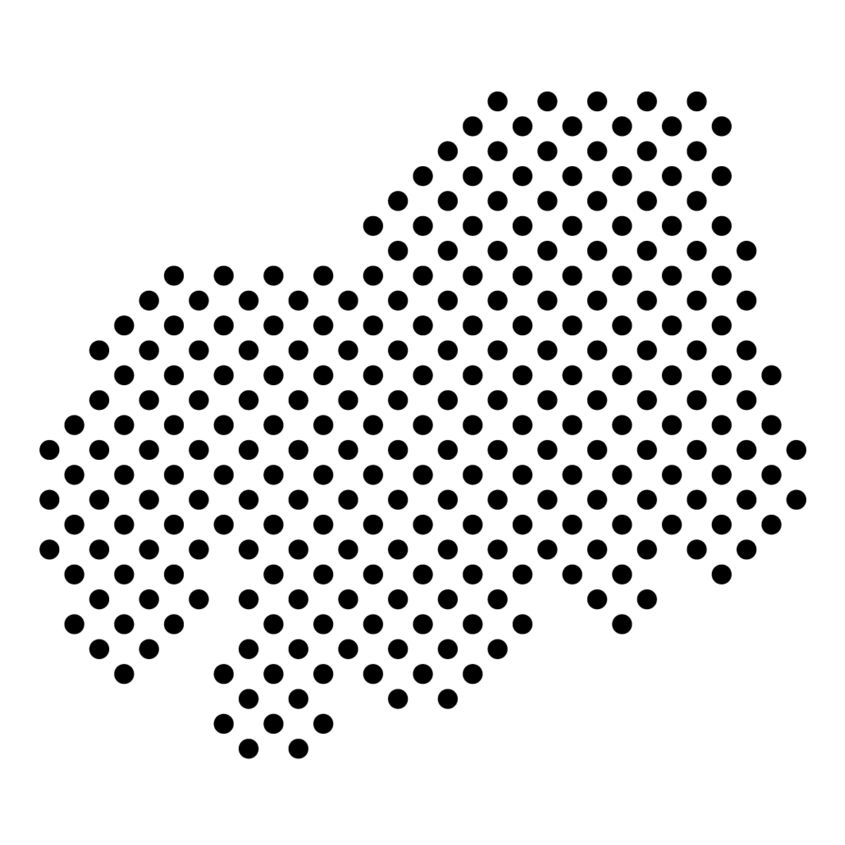 広島県の無料フリーイラスト|ドット・丸4(黒)