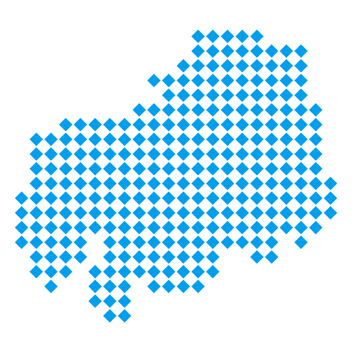 広島県の無料フリーイラスト|ドット・四角4(青)