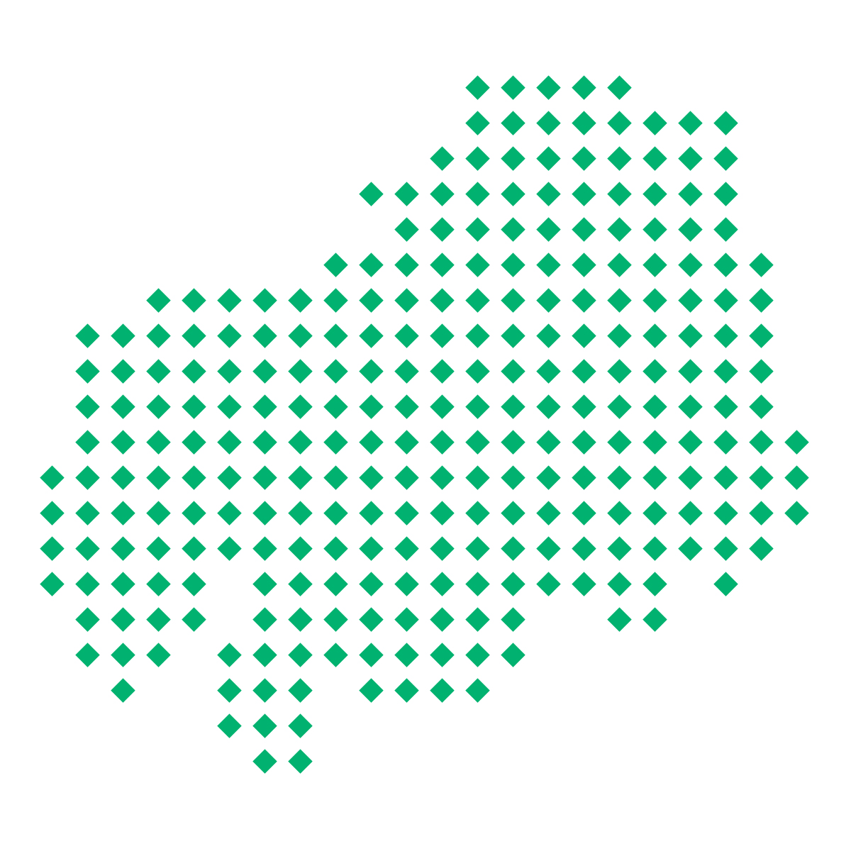 広島県の無料フリーイラスト|ドット・四角5(緑)