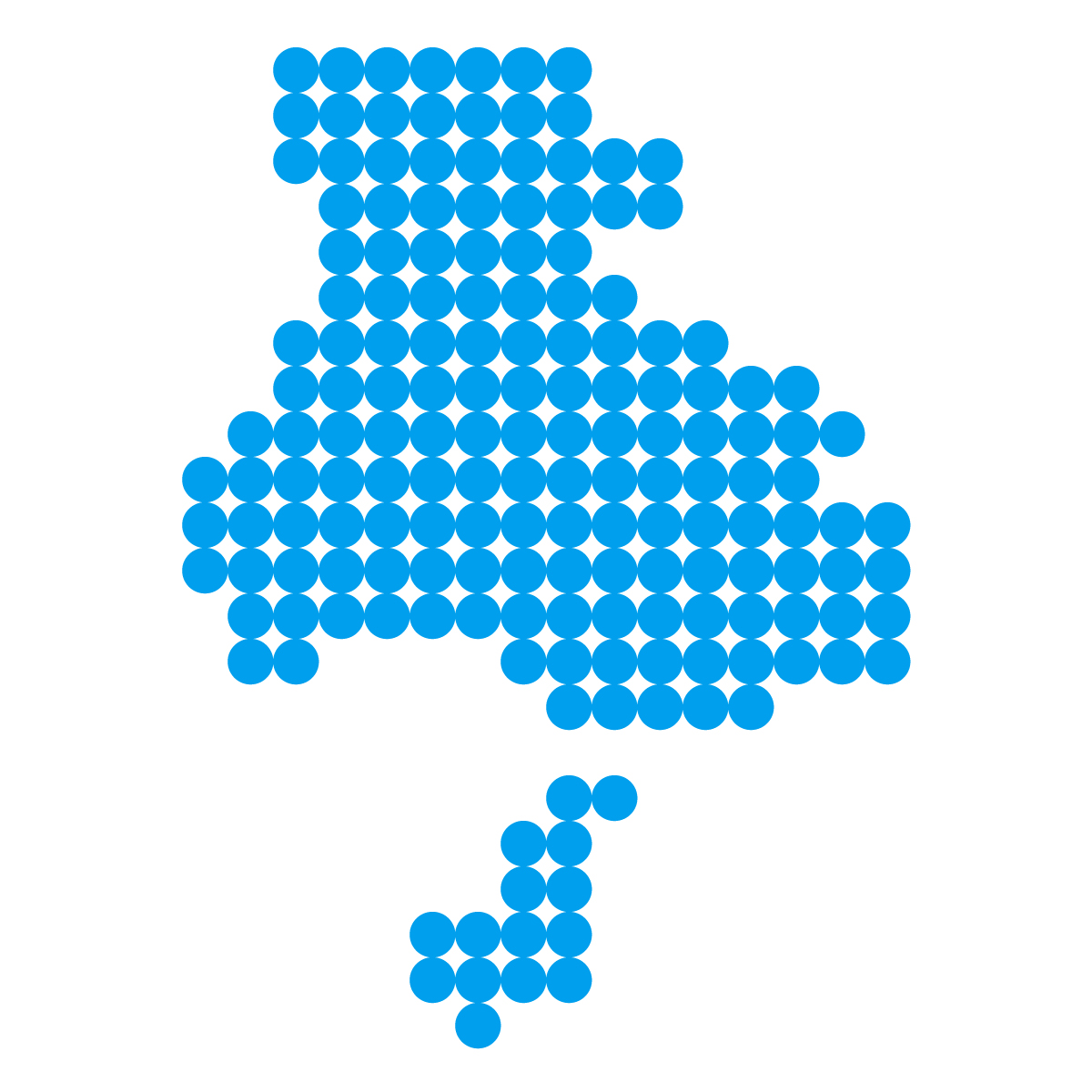 兵庫県の無料フリーイラスト|ドット・丸3(青)