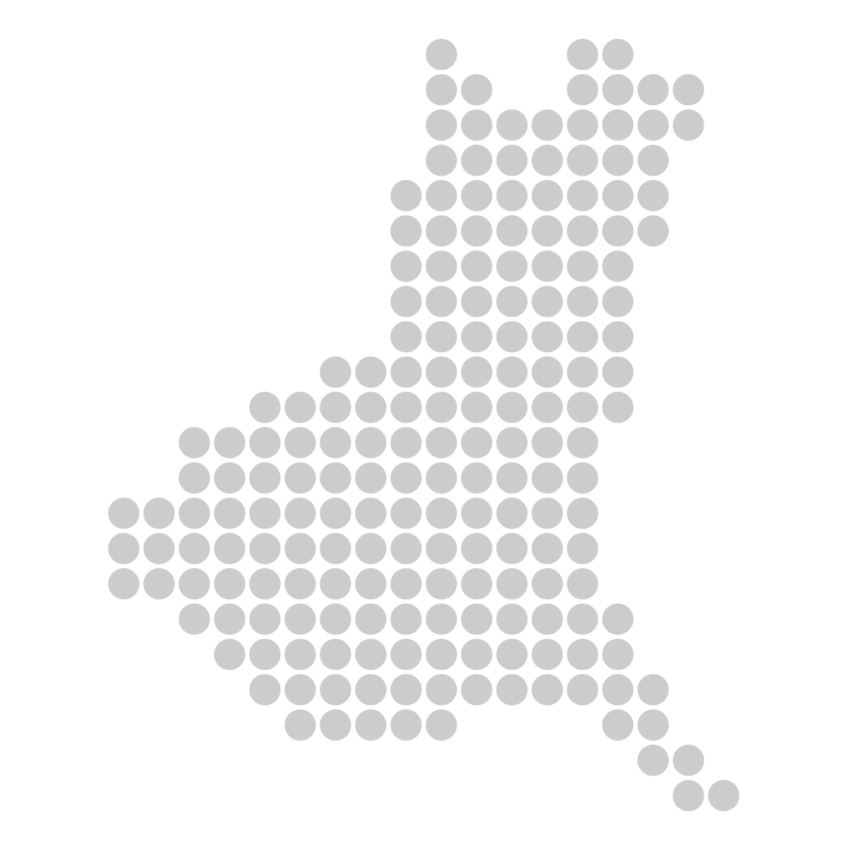 茨城県の無料フリーイラスト｜ドット・丸1(グレー)