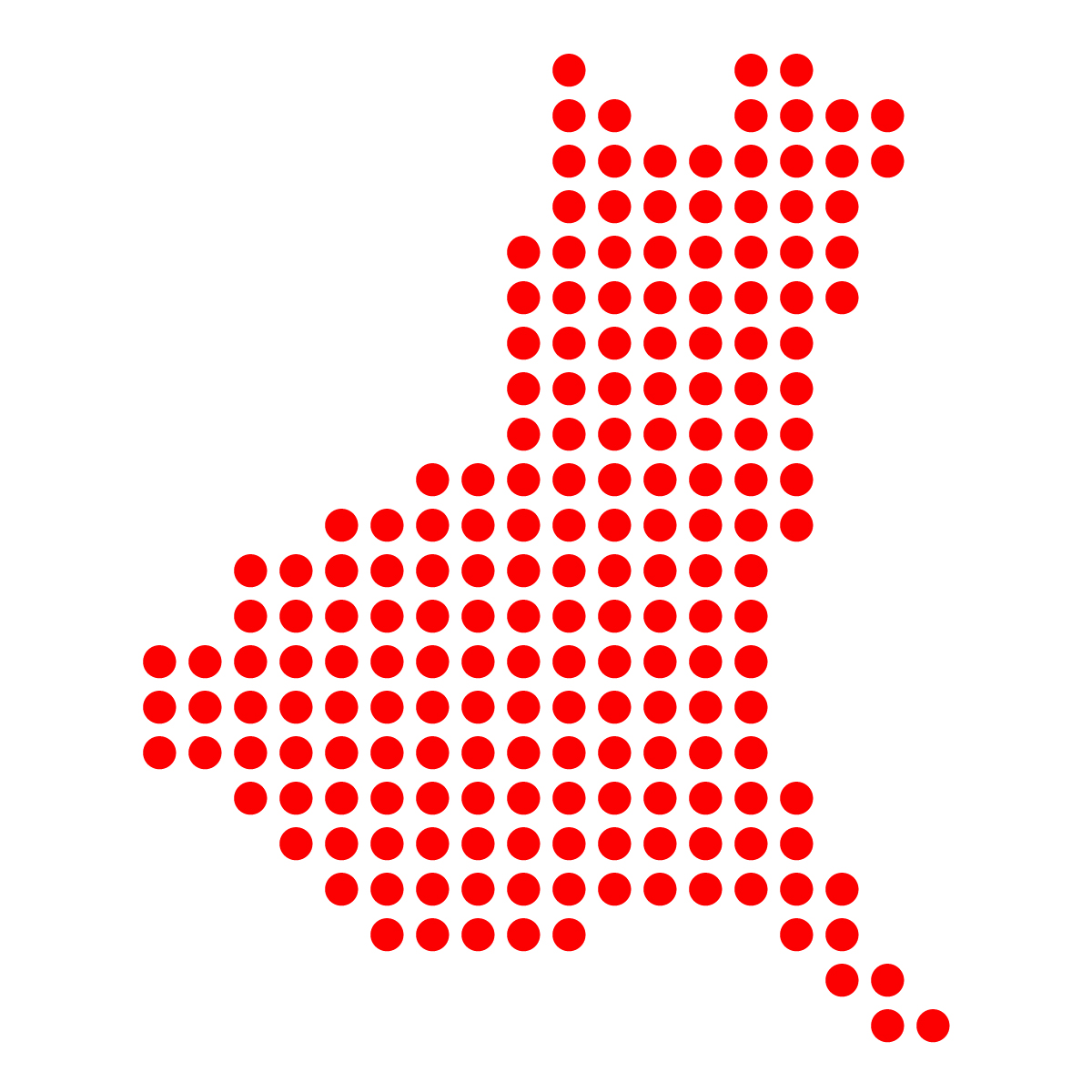 茨城県の無料フリーイラスト|ドット・丸2(赤)