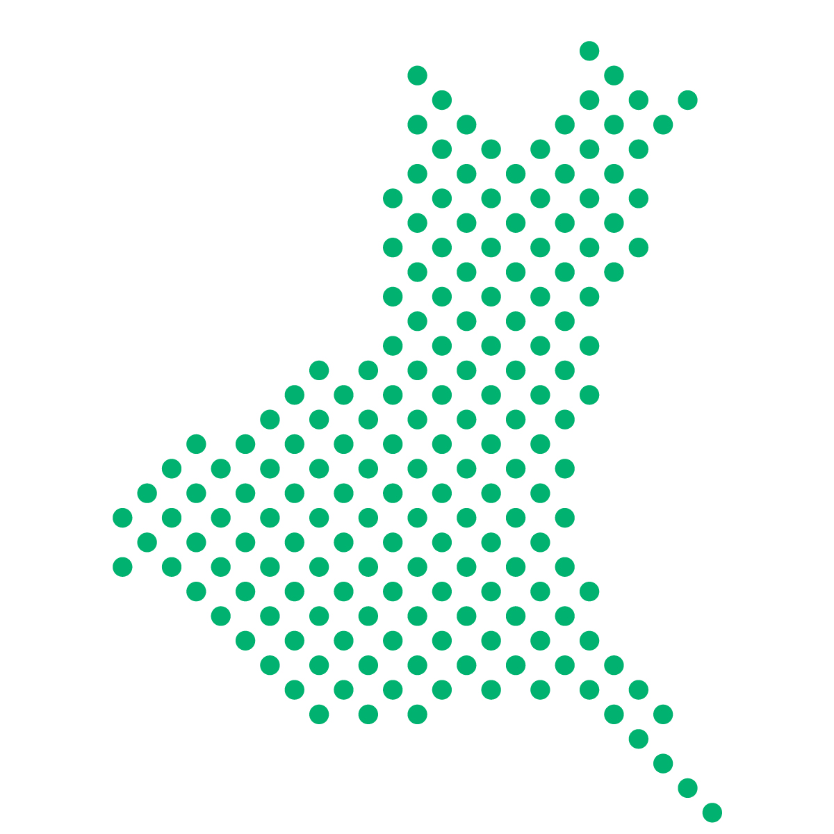 茨城県の無料フリーイラスト｜ドット・丸4(緑)