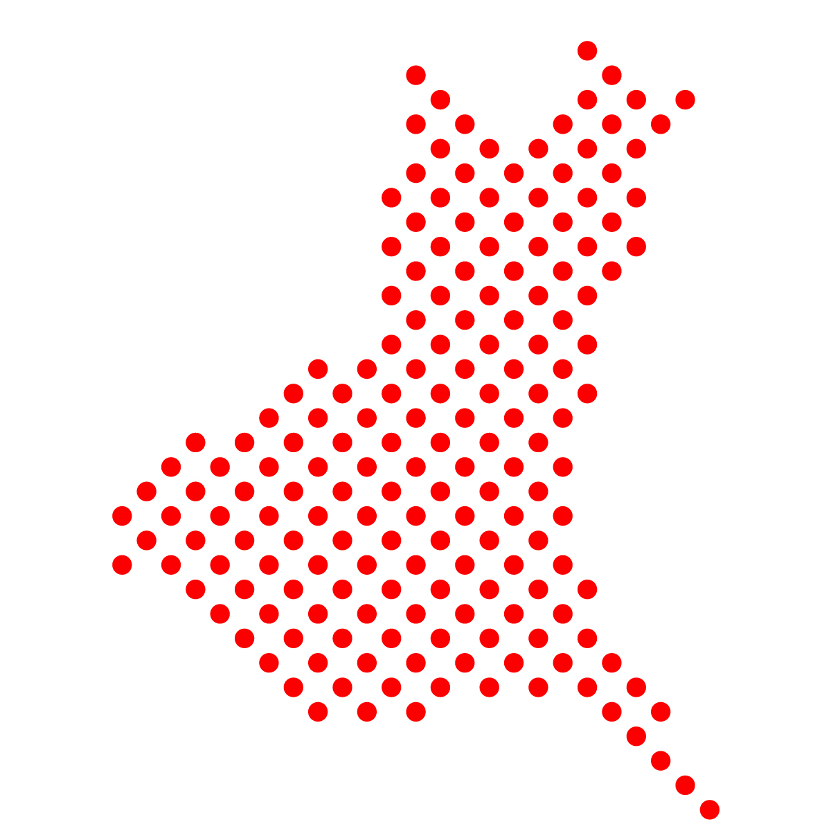 茨城県の無料フリーイラスト｜ドット・丸4(赤)