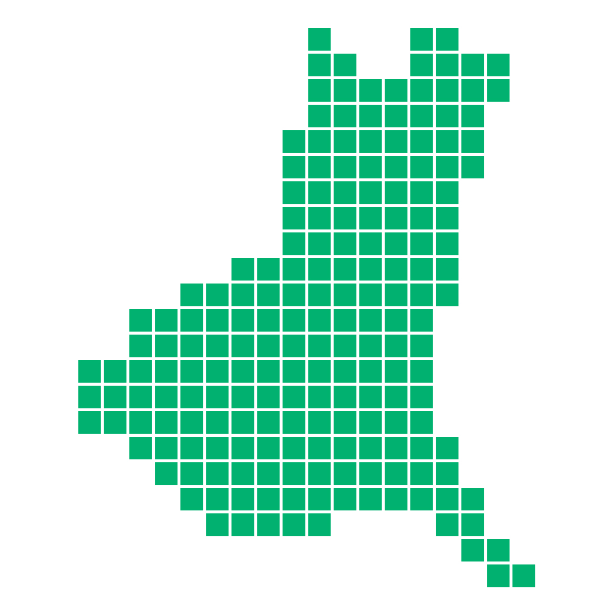 茨城県の無料フリーイラスト｜ドット・四角1(緑)