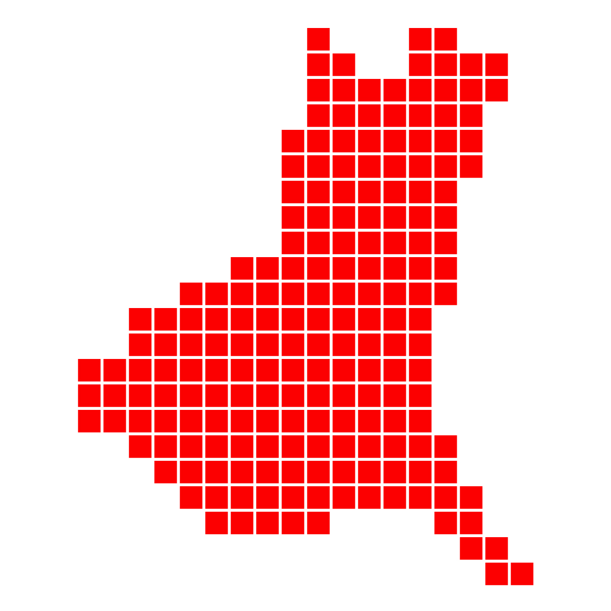 茨城県の無料フリーイラスト｜ドット・四角1(赤)