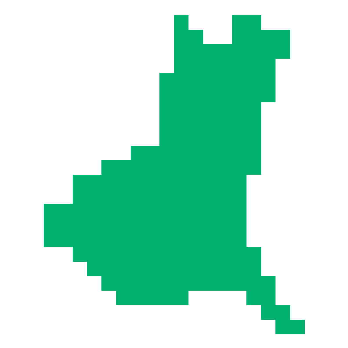 茨城県の無料フリーイラスト|ドット・四角3(緑)