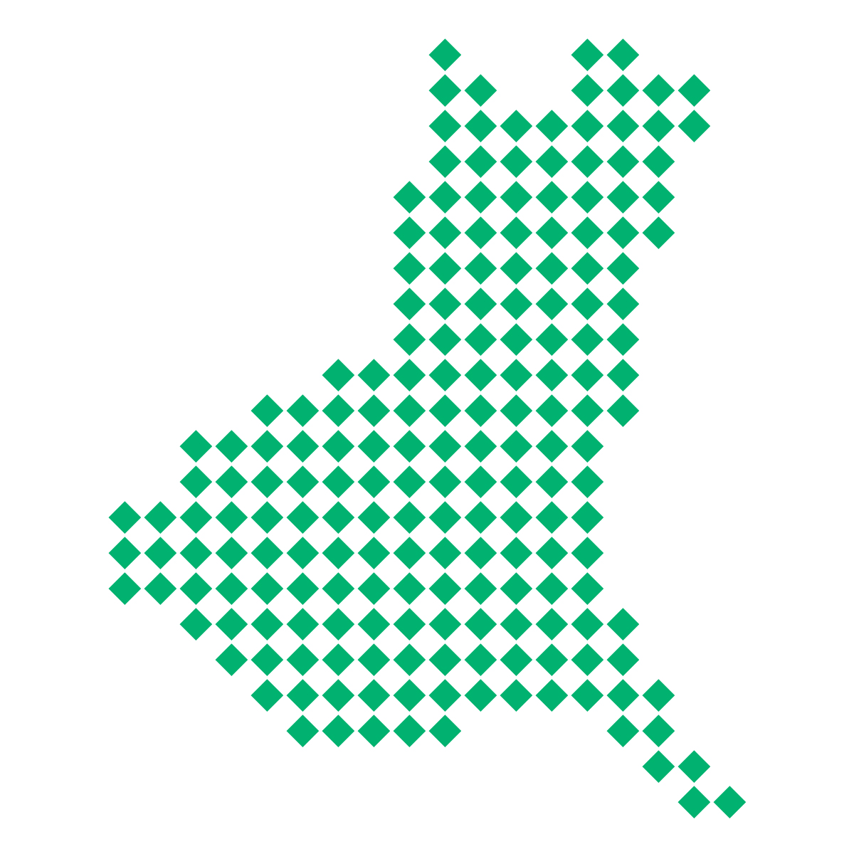 茨城県の無料フリーイラスト|ドット・四角4(緑)