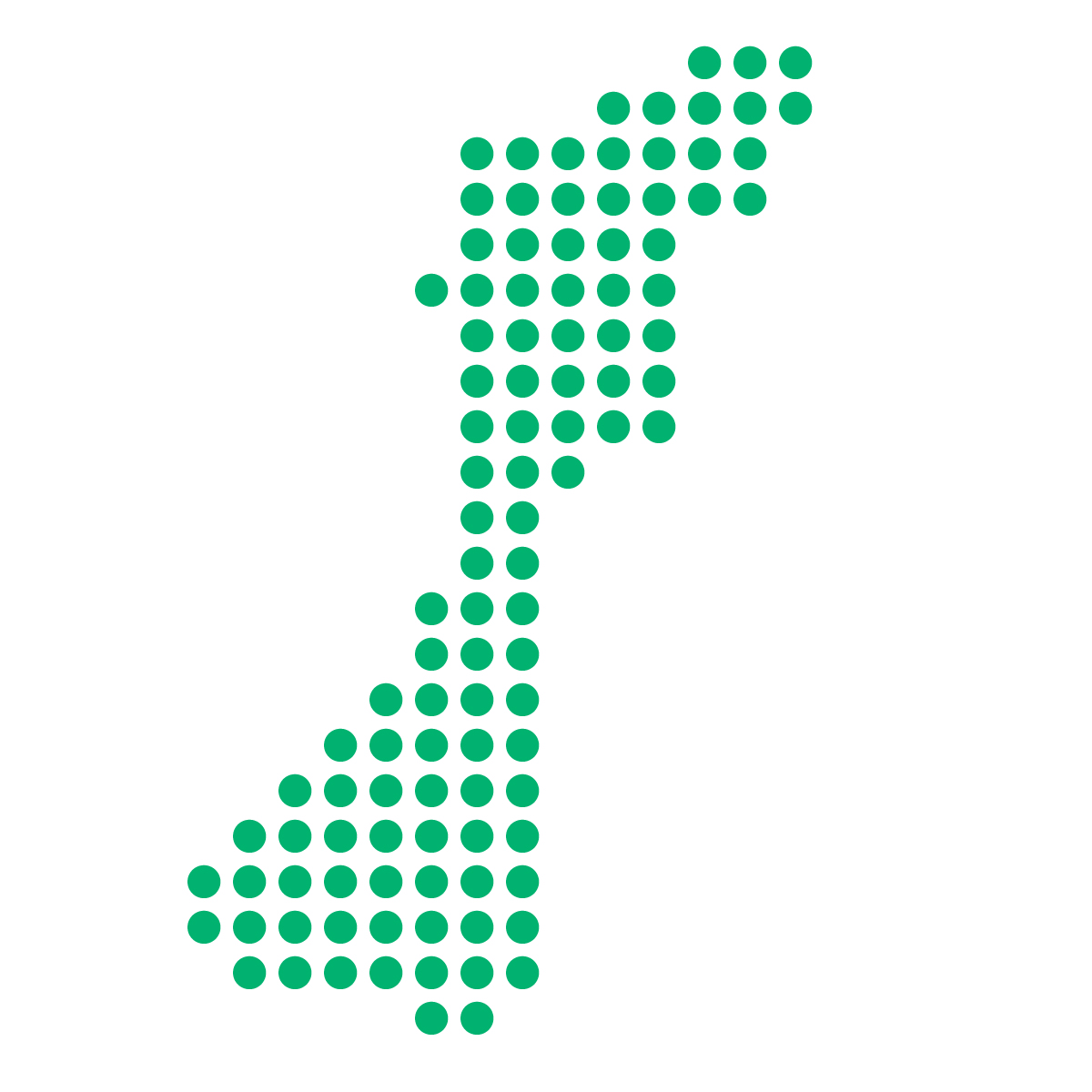 石川県の無料フリーイラスト｜ドット・丸2(緑)