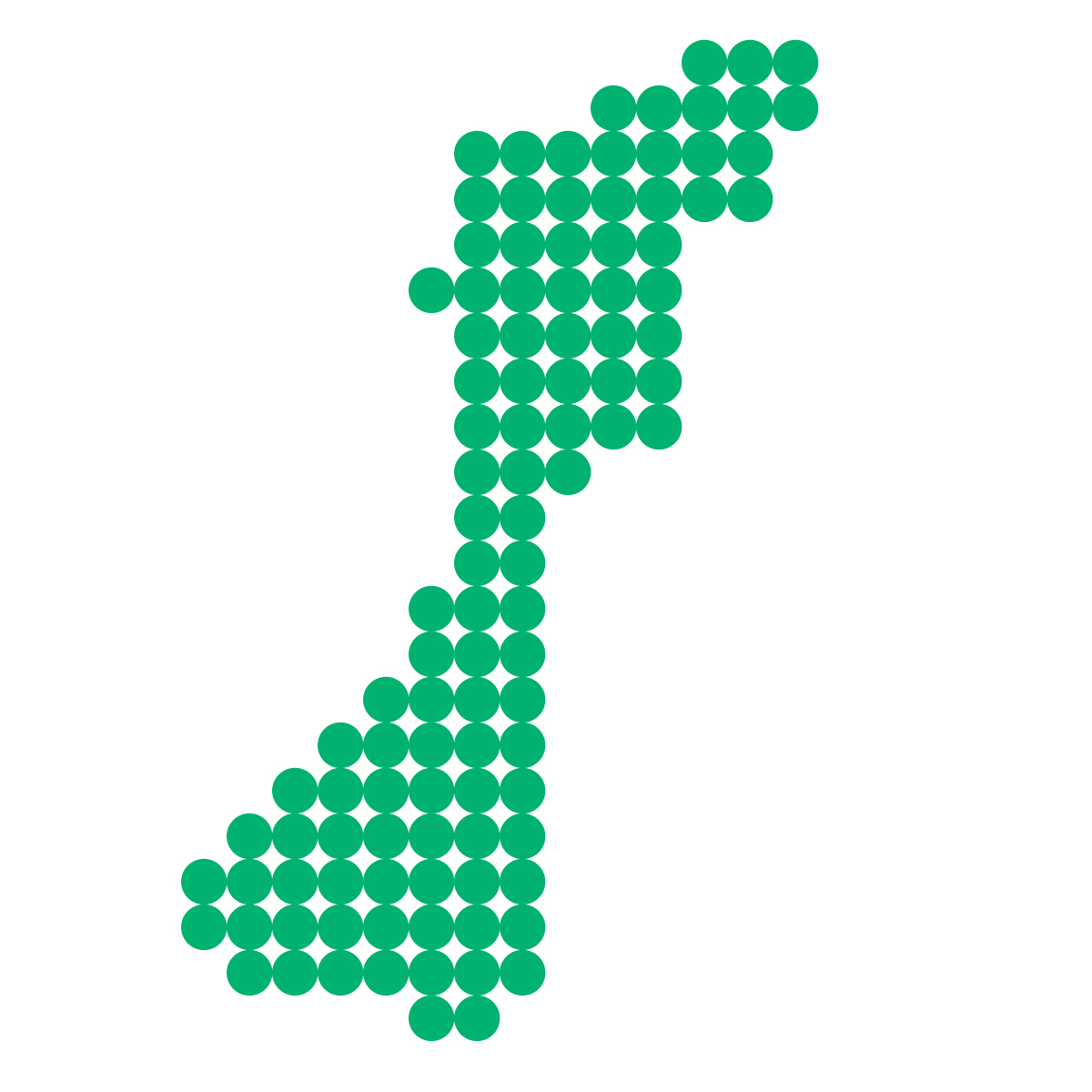 石川県の無料フリーイラスト｜ドット・丸3(緑)