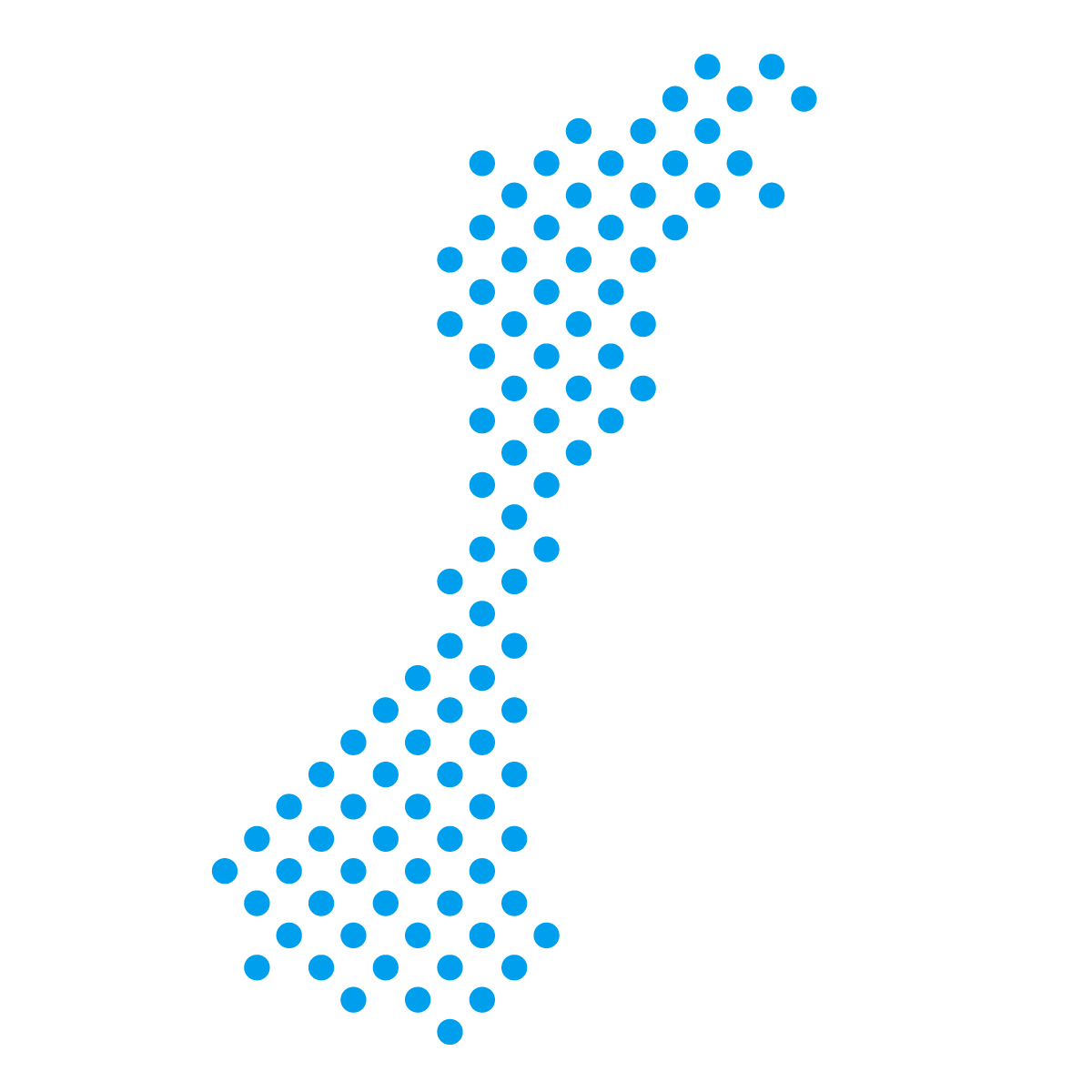 石川県の無料フリーイラスト｜ドット・丸4(青)