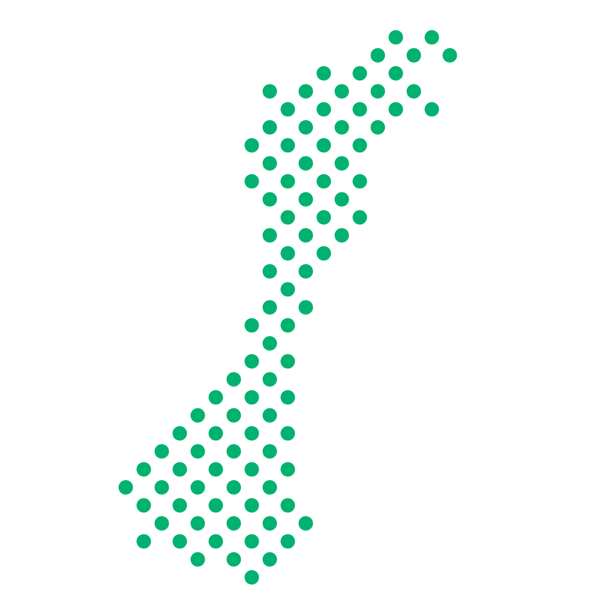 石川県の無料フリーイラスト｜ドット・丸4(緑)