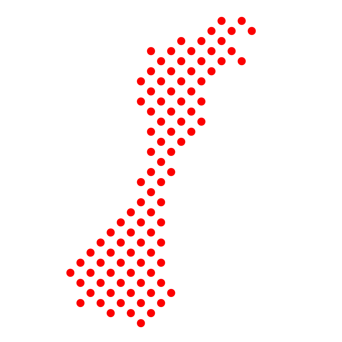 石川県の無料フリーイラスト|ドット・丸4(赤)