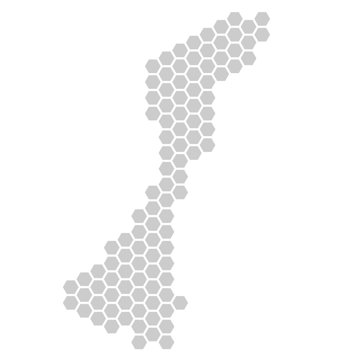 石川県の無料フリーイラスト｜ドット・六角(グレー)