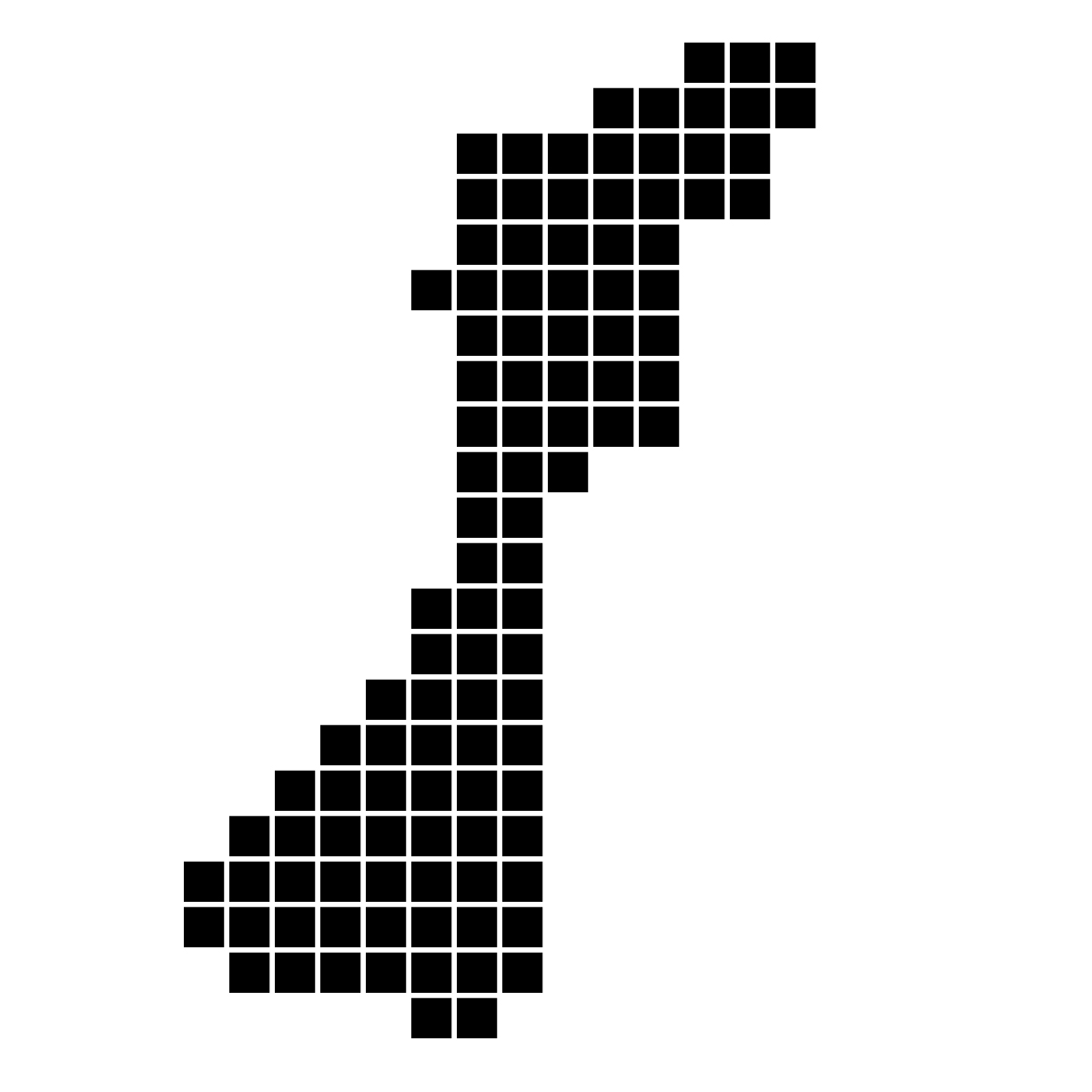 石川県の無料フリーイラスト｜ドット・四角1(黒)