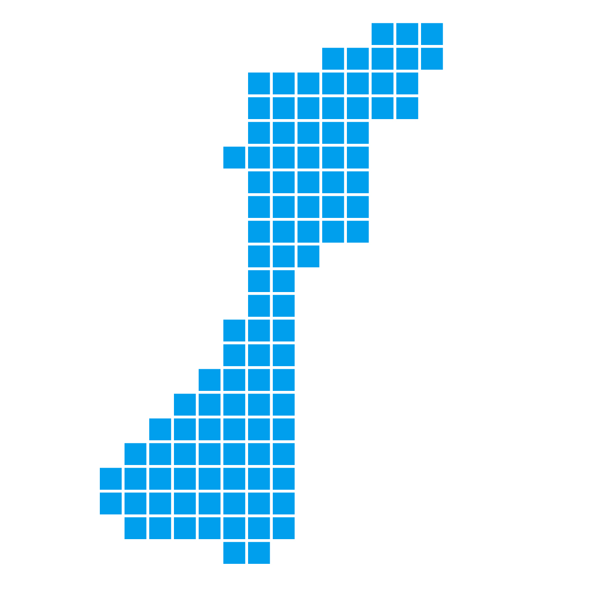 石川県の無料フリーイラスト｜ドット・四角1(青)